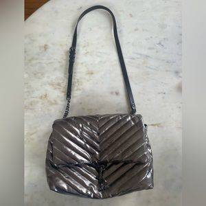 Rebecca Minkoff Edie Nylon Jumbo Flap Shoulder Bag in  pewter